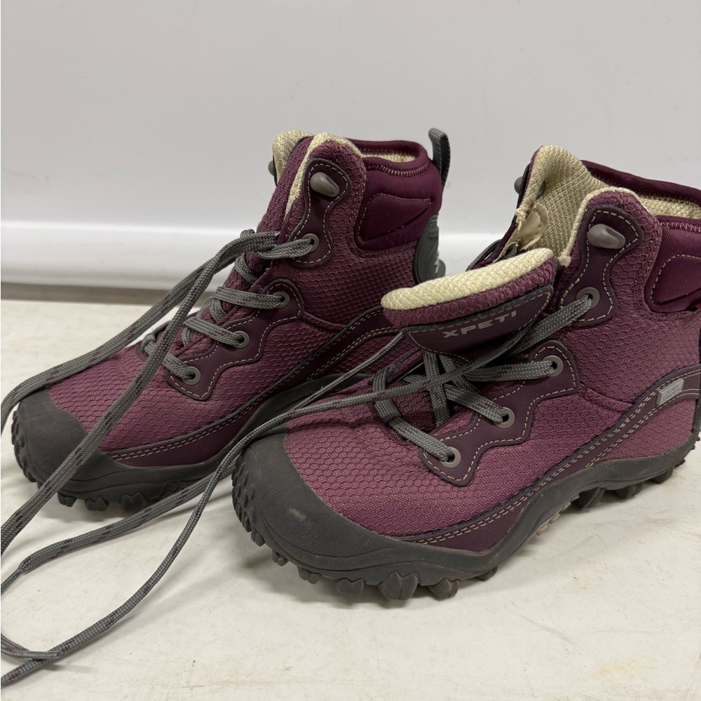 Purple Hiking Boots with Gray Accents